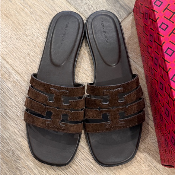 Tory Burch Ines Slide Dark Cocoa - Picture 3 of 5